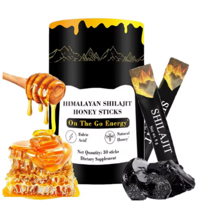 Shilajit Honey Sticks – Pure Himalayan Resin with Saffron, 30 Pack”