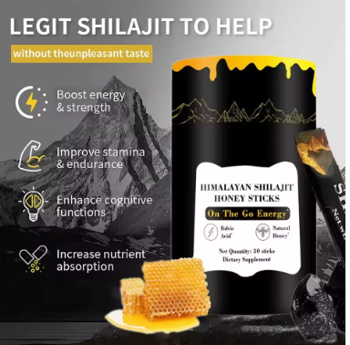 Shilajit Honey Sticks – Pure Himalayan Resin with Saffron, 30 Pack”