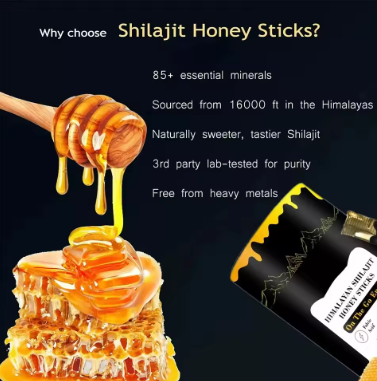 Shilajit Honey Sticks – Pure Himalayan Resin with Saffron, 30 Pack”