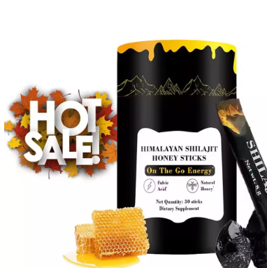Shilajit Honey Sticks – Pure Himalayan Resin with Saffron, 30 Pack”